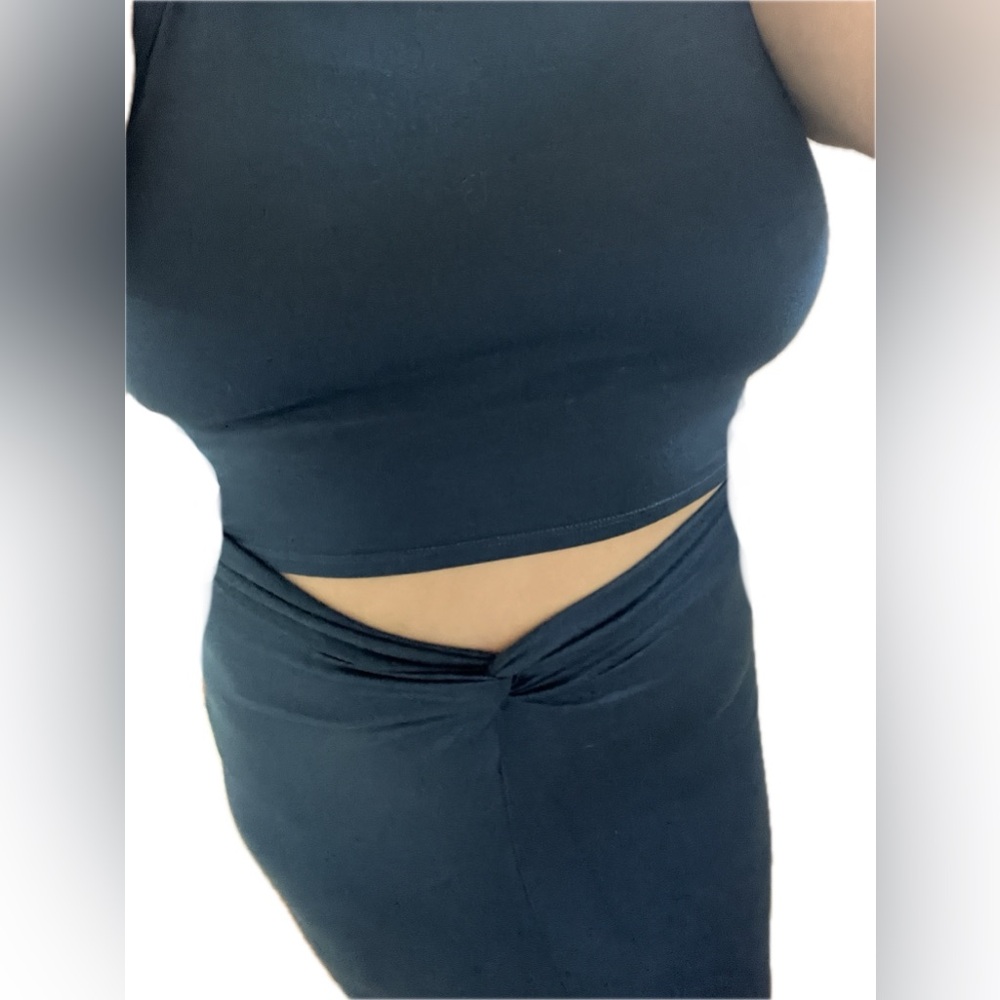 REFORMATION The Rylan Knit Two Piece Set Crop Tank Top Maxi Slit Skirt Sexy - Picture 4 of 15